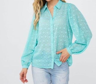 Esqualo Fancy Plumetis Blouse In Pool Blue