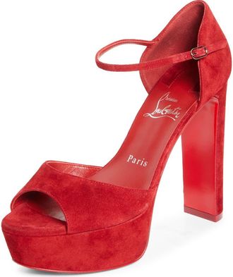 Christian Louboutin Sandaloo Peep-Toe Sandal in Fever at Nordstrom, Size 10.5Us