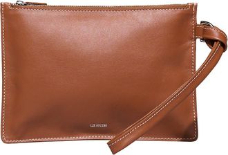 LIÉ STUDIO The Charlie Leather Clutch in Toffee Brown at Nordstrom