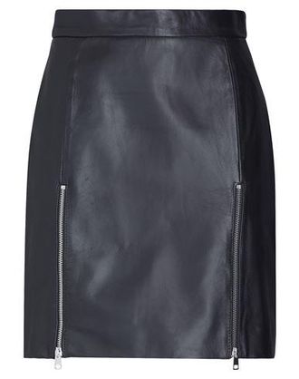 8 by YOOX LEATHER ZIP-UP SPLIT MINI SKIRT