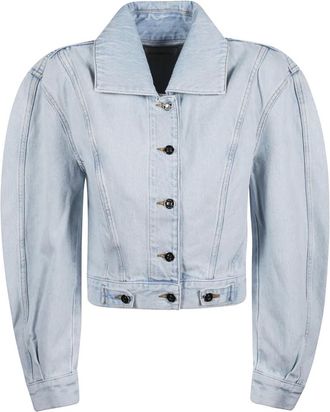 Givenchy Denim Jackets, female, Blue, Size: XS Back-To-Front Cocoon Jacket