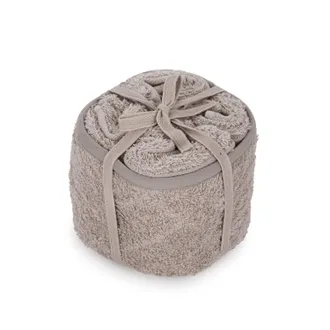 KASANOVA Set 5 lavette cotone 30x30 cm grigio con cestino