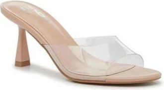 Mix No. 6 Mix No. Rislea Sandals Womens Clear Slip On Open Toe Flared Heel HTAT1380