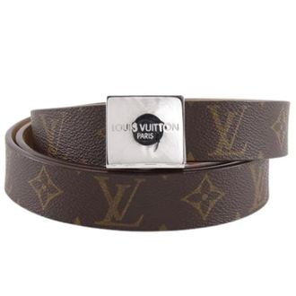 Louis Vuitton Pre-owned Ceinture Carree Monogram Canvas Belt - Heren - Pre-owned - Bruin - Maat: ONE Size
