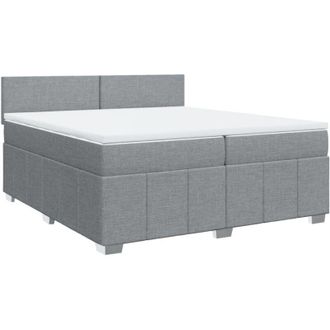 vidaXL Vidaxl - Cama Box Spring Con Colch&oacute;n Tela Gris Claro 200x200 Cm