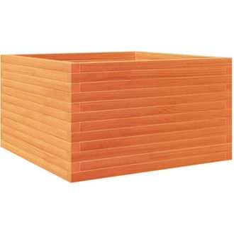 vidaXL Jardinera Madera Maciza De Pino Marr&oacute;n Cera 80x80x46 Cm Vidaxl