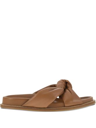 Fabiana Filippi knot-detail leather sandals - women - Calf Leather/Calf Leather/Rubber - 37.5 - Brown