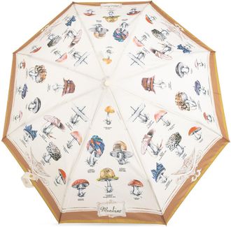 Moschino Folding Umbrella With Colorful Print, Unisex, Cream