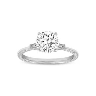 LuvMyJewelry Alina 14K White Gold Round Cut Lab Grown Diamond 3 Stone Engagement Ring - 1.4 cts at Nordstrom, Size 7.5