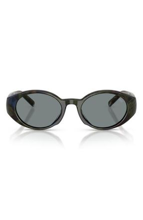 Diesel 52mm Oval Sunglasses in Green Havana /Grey at Nordstrom