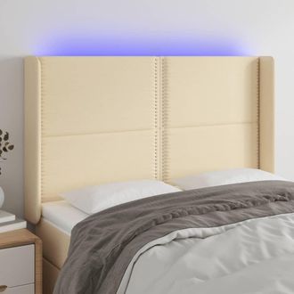 vidaXL Cabecero Con Led De Tela Color Crema 147x16x118/128 Cm Vidaxl
