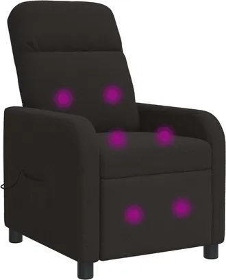 vidaXL Silla De Masajes Reclinable Negro Boucl&eacute; Vidaxl