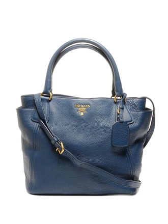 Prada 2010s textured 2way tote bag - Blauw
