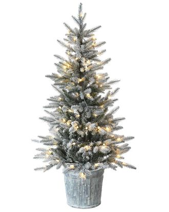 National Tree Company 4.5Ft Snowy Alpine Fir Entrance Tree With Led Lights