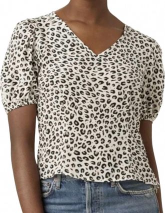 Amour Vert Juliana Washable Silk Blouse In Tiger Eye Silver