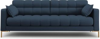 MICADONI Sofá 4 plazas de tejido estructural azul