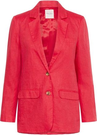 Part Two Bitterzoete Linnen Blazer met V-hals - Dames - Blazers - Rood - XL - Linnen - Jassen