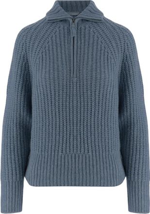 Allude Cashmere en Zijden Trui - Dames - Cashmere truien - Blauw - S - Kasjmier - Truien & Vesten