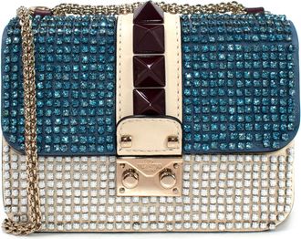 Valentino Garavani Valentino Crystal Embellished Small Lock Shoulder Bag