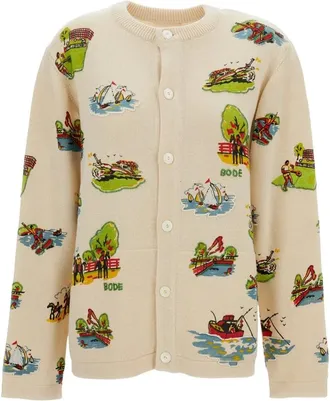 Bode Cardigans, female, Multicolor, Size: XS Beaded Camp Cardigan