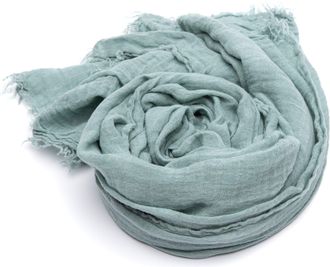 LinenMe 100% Linen Scarf for Women Men Unisex Garza, Summer Shawl Lightweight Soft Breathable Comfortable, Moss Green