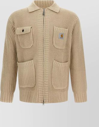 Carhartt Work in Progress long sleeve cardigan ribbed texture