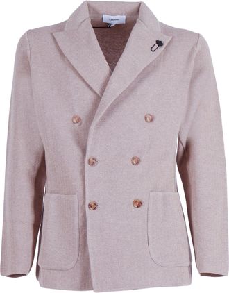 Lardini Double Breasted Textured Knit Blazer