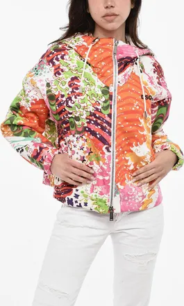 Dsquared2 Patterned Oversized Jacket with Hood Dsquared2