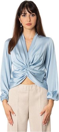 D.exterior Camicia con nodo - - Blouses & Shirts - Donna - Blu - M