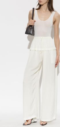 Alaia Wide-leg Trousers, Womens, Cream