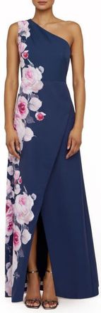 Kay Unger Carissa One-Shoulder Gown in Deep Navy at Nordstrom, Size 10