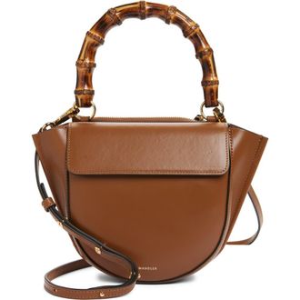 Wandler Mini Hortensia Leather Handbag in Saddle /Bamboo 1752 at Nordstrom