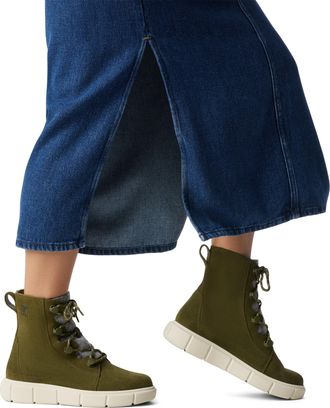 Sorel EXPLORER III JOAN Womens Winter Boots Green - Size UK 4