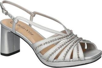 Bella Vita Chorus Slingback Platform Sandal in Silver Satin-Stones at Nordstrom, Size 7.5