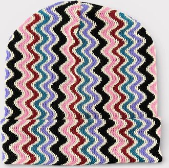 Missoni Womens Missoni Zigzag Beanie Pink Multi - Size: ONE size