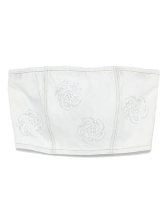 Rotate Emili denim top - women - Cotton - 38 - Blue