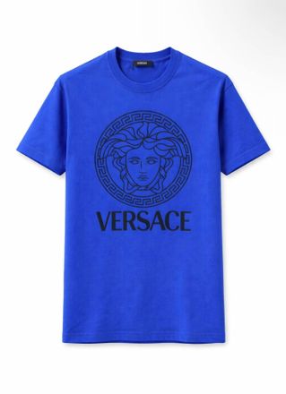 Versace Mens Crewneck Tee In Blue