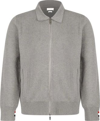 Thom Browne Truien & Vesten, Heren, Grijs, M, Katoen, Lichtgrijze Gebreide Jas