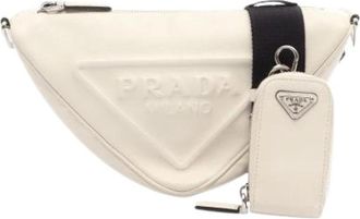 Prada Pre-owned Vintage Schoudertas - Dames - Vintage Schoudertas - Wit - ONE Size - Leer - Vintage