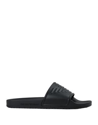 サンダル EMPORIO ARMANI Men Sandals Black XVPS11XR273 K485 Slippers Emporio Armani XVPS11-XR273-K485 Black - Eros