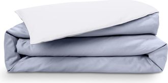 Emma Bettdeckenbezug 140x200 - 100% Satin aus natürlicher Baumwolle - Bronzegrau & Cremeweiß