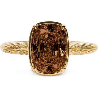 Sterling Forever Sterling Silver Mini Chocolate Cubic Zirconia Ring in Chocolate/gold at Nordstrom, Size 10
