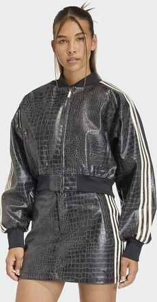 adidas Originals Giacca in pelle sintetica nera-Nero