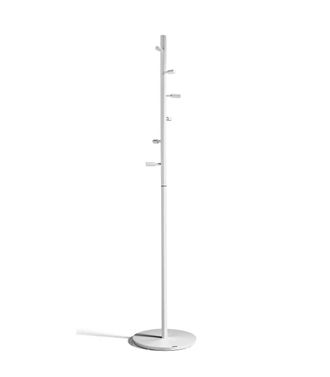 HERDASA Perchero Moderno Mod. 401 Herrajes Cromo Satinado Lacado Blanco, 185 Cm(alto)35 Cm(ancho)35 Cm(largo)