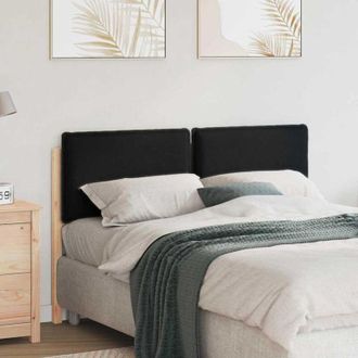 vidaXL vidaXL Testiera imbottita Naturale e Nero 160 cm Pino massello