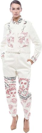 Stella McCartney White Printed Shirt Collar Jacket