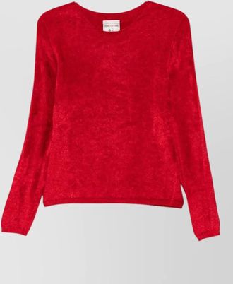 Semicouture brushed scoop neck long sleeve sweater