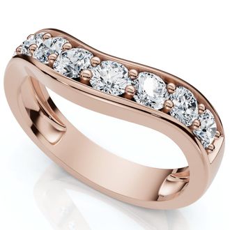 Pompeii3 5/8Ct Diamond Curved Wedding Anniversary Band 14k Gold Lab Grown