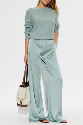 Fabiana Filippi Satin Wide-leg Trousers, Womens, Green