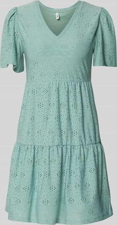 Only Mini-Freizeitkleid mit Lochstickmuster Modell SMILLA LIFE in Schilf, Gr&ouml;&szlig;e XL